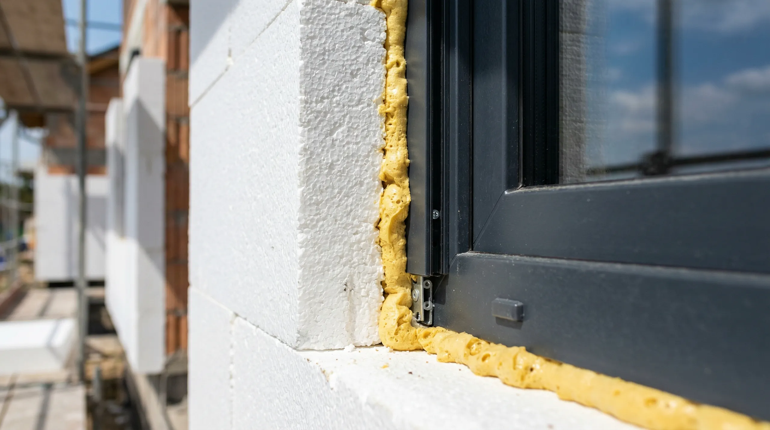 Docieplanie styropianu z użyciem pianki PUR przy montażu okna